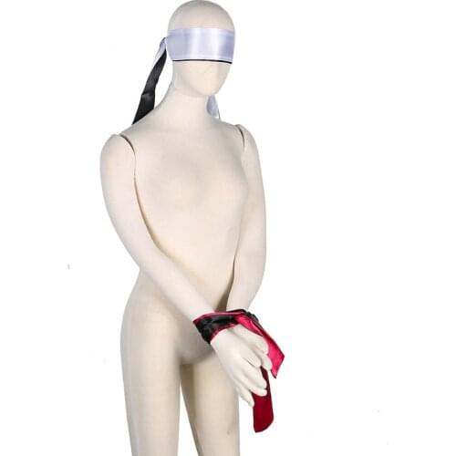 Silk Satin Eye Mask Sex Restraints Handcuffs Sexy Flirt Blindfold Patch Cover Slave Restraints Erotic Toys Sex Shop For Couples