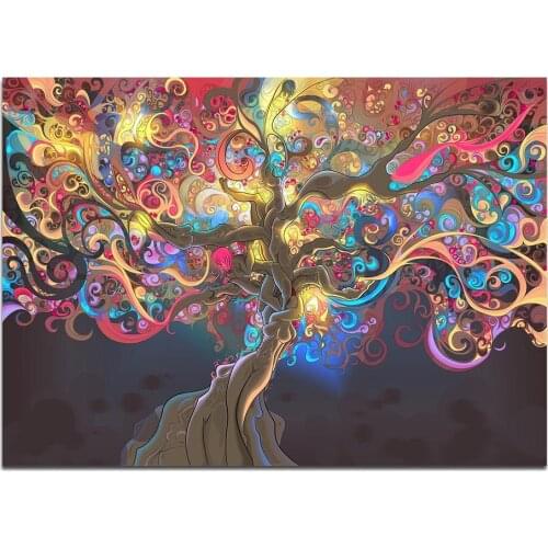 Canvas Poster Abstract Glowing Tree Wall Art Painting Posters and Prints Nordic Wall Pictures for Home Decor No Framed