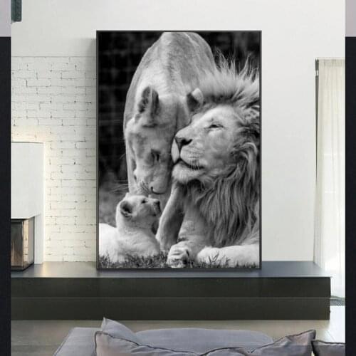 Posters and Prints Lion In The Dark Canvas Art Animals Wall Art Decorative Pictures African Lion Canvas Painting Home Wall Decor