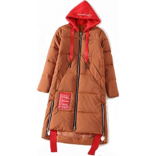 Womens 2020 Winter Down Cotton Coat Women New Korean Warm Mid-length Parkas Mujer Hooded Straight Padded Cothing Women Z857