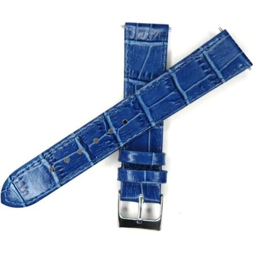 YQI Blue Watchbands 18mm Watch Band Thin Soft Genuine Leather Straps For Hour Watches Accessories For Watch