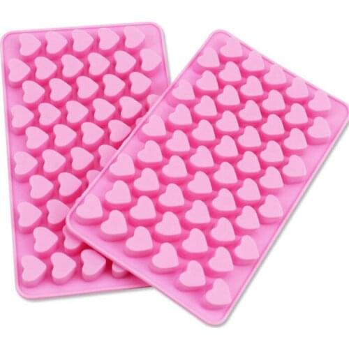 Silicone Mold 3D Lovely Cute Heart 55 Holes Small Heart Shape Fondant Mold Ice Cake Chocolate Craft Cake Decorating Tools