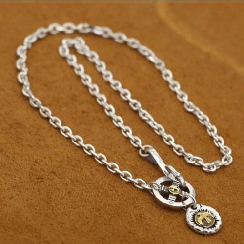 Starfield S925 Sterling Silver Retro Thai Silver Vintage Takahashi Goro Handmade Feathers Eagle Sweater Chain Men Women