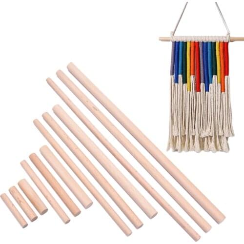 10pcs Natural beech Wooden Rods Sticks Premium Durable Wooden Dowel for DIY Crafts Building Model Woodworking Dia 8mm/10mm/12/mm