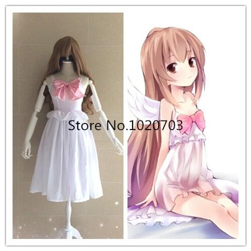 Toradora TIGER DRAGON Taiga Aisaka white dress Cosplay Costume
