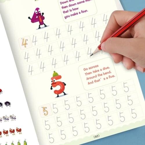 Magic Practice Copybook Set Magic Calligraphy That Can Be Reused English Tracing Book Number Tracing Book for Preschool SCIE999