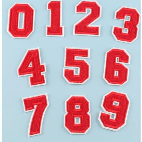 Embroidered Number Patches Stickers Sew Iron On Applique DIY Apparel Sewing Clothing Heat Labels On Dress Clothes Bag