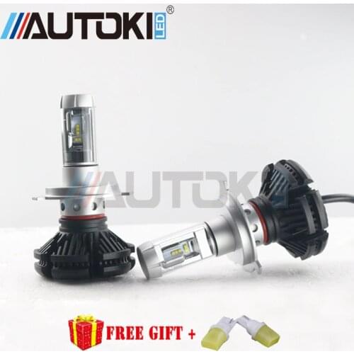 X3 Autoki H4 H7 H11 9005 9006 H13 Car LED Headlights Bulbs 50W 6000LM C-REE Chips All in one CSP LED Headlamp 3000K 6500K 8000K