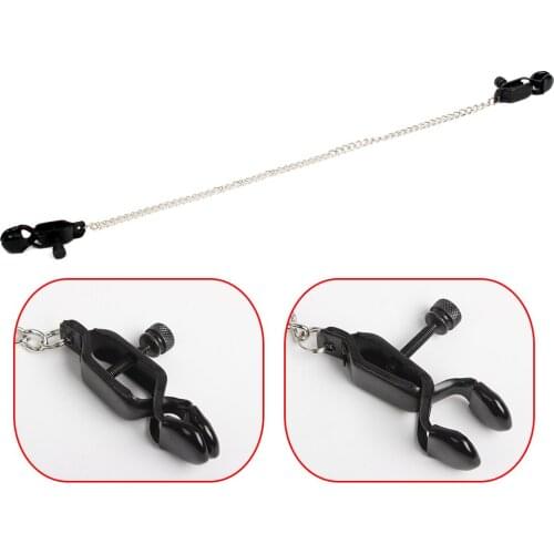IKOKY Nipple Clamps with Metal Chains Breast Clips SM Adult Products Stainless Steel Roleplay Sex Toys for Couples