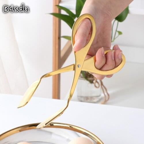 2Pcs Food Tongs Stainless Steel Bread Clips Barbecue Buffet Salad Tongs Kitchenware Cooking Food Egg Server Pastry Kit Utensil