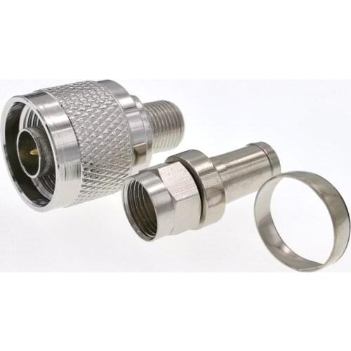 1Sets 75-5 F Type Connector + N Male Plug To F Female RF Adapter Connector -Zinc Alloy