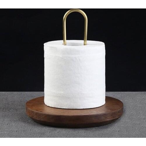 1Pc Wooden Desktop Toilet Roll Paper Holder Living Room Bathroom Tissue Storage Rack