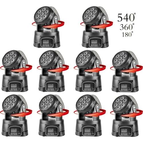 10pcs/lot led moving head wash light mini dj equipment 7*12w rgbw color mixing led disco light