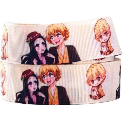 10yards different sizes New Japanese cartoon pattern printed grosgrain ribbon