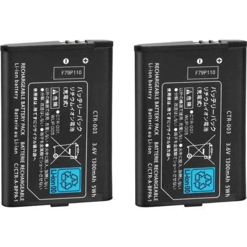 2pcs 3.7V 1300mAh CTR-003 Replacement battery pack For Nintendo Switch Pro Wireless Controller 3DS Rechargeable batteries