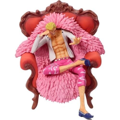 Anime One Piece Action Figure Donquixote Doflamingo Sitting On Sofa PVC Collection Model Toy Birthday Gift doll gift