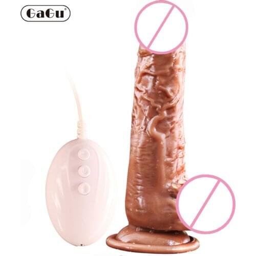 Automatic Telescopic Heating Huge Realistic Dildo Vibrator Machine Peristalsis Penis Vibrator Sex Products Adult Toys For Women