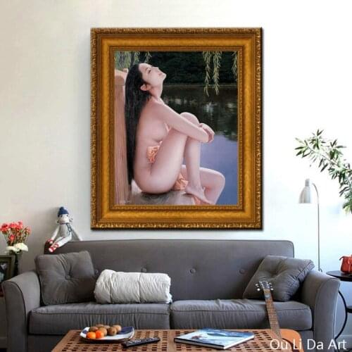 No frame realistic Chinese sexy girl nude art canvas printings oil paintings printed on canvas home wall art decoration picture