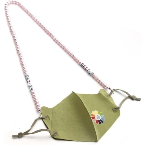Heart Beaded Chain for Mask Fashion Simulated Pearl Mask Necklace Neck Chain for Glasses Lanyards Accessories Gifts love you
