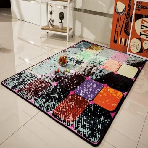 Nordic trend bedroom bedside carpet Fashion Printed Child Rugs Rectangle Antiskid Mat Living room sofa coffee table soft carpets