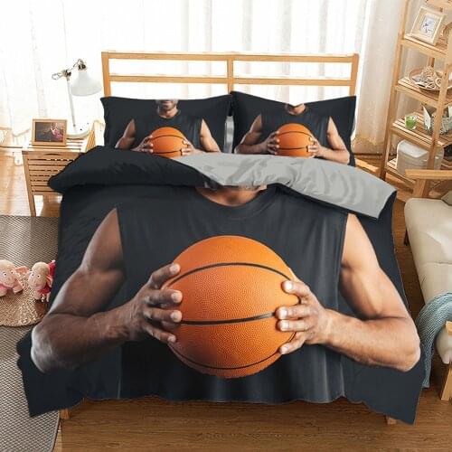 Home Textile Cool Sports Bedding Sets Single Double Bed King Boys Quilt Cover 200*240 Basketball Print Duvet Cover Pillowcase
