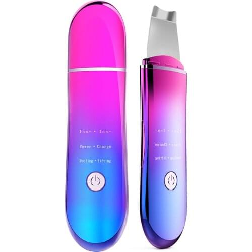 Electric Ultrasonic Skin Scrubber EMS Face Peeling Cleaner Ion Acne Blackhead Remover Shovel Facial Massager Lifting Beauty Tool