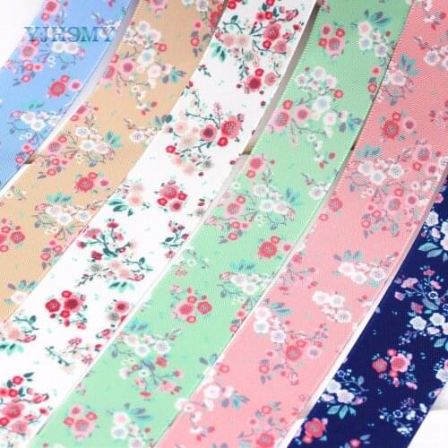 1730641, 1" 25mm 10yard/lot Flower Printed grosgrain ribbon Wedding Accessories DIY handmade free shipping