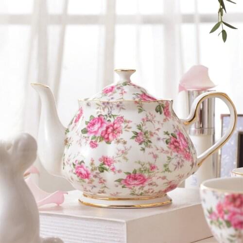 Creative Bone China Coffee Pots 32oz Pasrotal Coffeeware Teaset For English Afternoon Tea Milk Sugar Pot Cup Rose Home Office