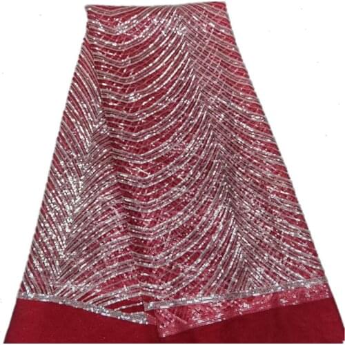 SJ Lace Latest African Tulle Lace Fabrics 2021 High Quality Nigerian Net Lace Fabric With Sequins For Women Wedding Dress qx5-80