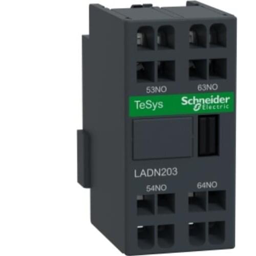 LADN203 Auxiliary contact block, TeSys D, 2NO, front mounting, spring terminals