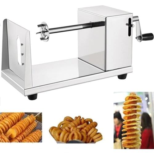 304 Stainless Steel Tornado Potato Cutter Machine Chips Slicer Manual Kitchen Carrot Cucumber Fruit Spiral Cutting Cutter Tools