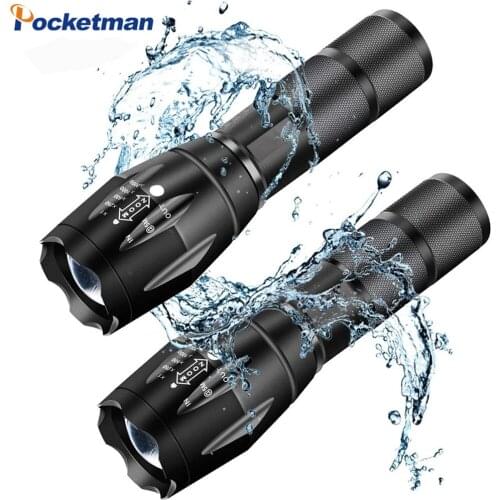 Powerful T6/L2/V6 LED Flashlights Rechargeable 5 Modes Flashlight Waterproof Torch Portable Zoomable Camping Flashlight