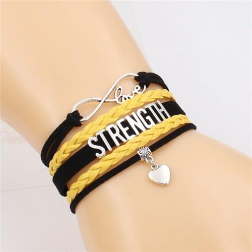 New Fashion Antique STRENGTH confidence Leather Bracelets Heart charm Vintage Jewelry Gift for husband dropshipping