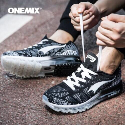 ONEMIX Men Women Running Shoes 3D Knit Air Cushion Athletic Sports Trainer Sneaker Walking Gym Jogging Fitness 34-46EU
