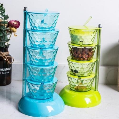 Spice Rack Organizer Kitchen Vertical Rotatable Seasoning Box Transparent Spice Storage Box Seasoning Combination Jar Shelves