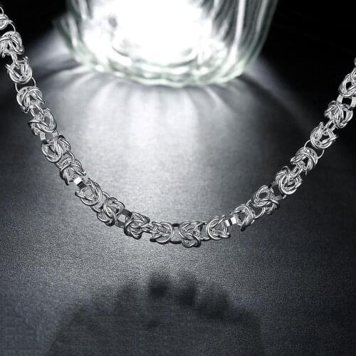 2019 New Trendy Men Necklaces 925 Sterling Silver Link Chain Necklace for Male Jewelry Wholesale