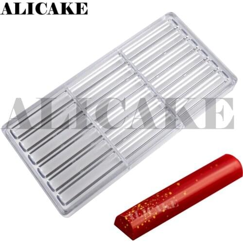Polycarbonate Chocolate Molds Cylinder Stick Cake Chocolate Bar Tray Thick Moulds Form for Bakery Baking Mold Pastry Tools