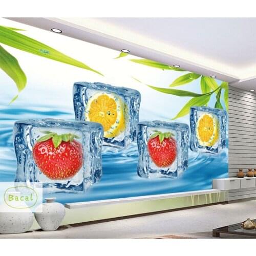 Custom Bacal Modern Fruit Floral 3D Stereoscopic Embossed Ice block TV Living room Background Decor Wallpaper Flower