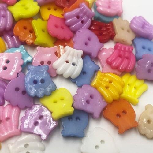 50/100pcs candy color small banana multicolour cartoon child plastic button childrens clothing sewing crafts 14mm PT195