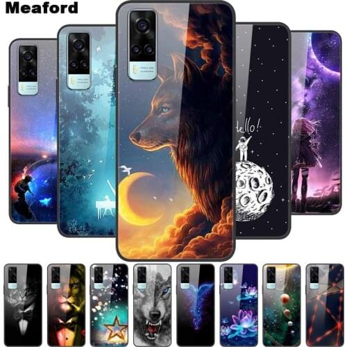 Luxury Cover Case for vivo Y31 2021 Tempered Glass Cover for Vivo Y 31 VivoY31 2021 Y51 2020 Phone Case for Vivo V2036 Coque