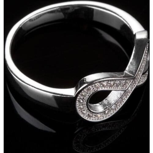 Silver infinity Symbol Ring Women Zircon Gemstone Ring High Quality Accessory Wedding Engagement Ring 925K Silver