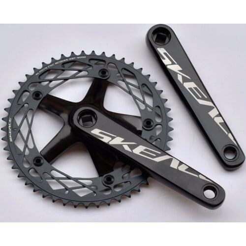 SKEACE Fixed Gear Bicycle Aluminium Crankset 49T Chainring, BCD144 165mm Crankarm for Folding Bike, Fixie BIKE Bicycle Sprocket