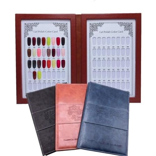 UV Nail Gel Polish Display Book PU Leature Double-Side Dedicate Color Chart Salon Tool Board Card Frame With False Nail Tips