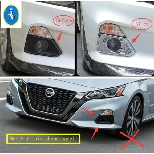 Yimaautotrims Chrome Front Head Fog Lights Lamp Decoration Cover Trim 2 Pcs Fit For Nissan Teana / Altima 2019 2020