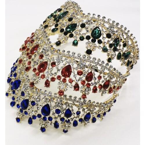 Women Baroque Crown New European Color Luxury Crystal Wedding Tiara Wedding Tiara Hot Sale Headband Hot Style Accessories