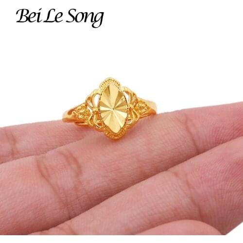 Womens ring Dubai rings French 24K gold color for women wedding jewellery resizable for girls bridal wife gifts African Dubai