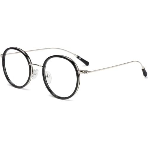 1PC Unisex Metal Round Blue Light Glasses Ultralight Flat Mirror Spectacle Eye Protection Vintage Portable Optical Eyewear Frame