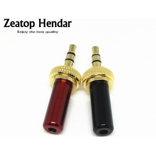 10Pcs New Type Special Mini 2.8MM Hole 3.5mm Screw Lock Stereo Jack Plug Gold Plated Soldering DIY Connector