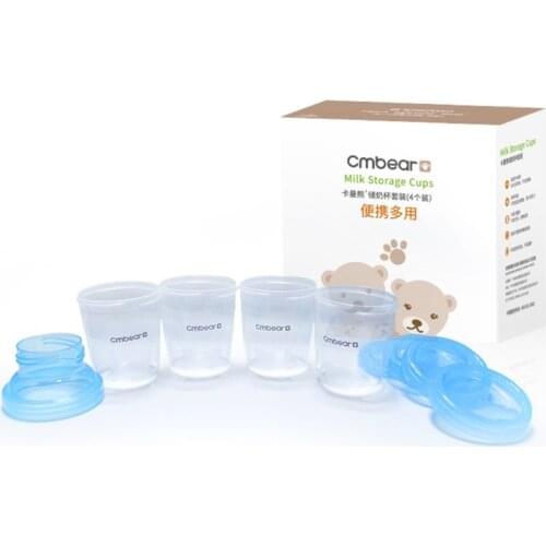 4 Breast Milk Storage Bottle Set 180ml Breast Milk Storage Cups Food Freezer Cup 24BE