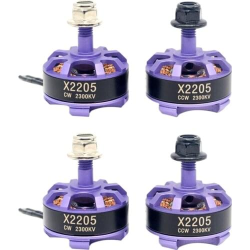 4PCS Racing Edition 2205 2300KV 2-4S Brushless Motor CW CCW Purple for QAV250 ZMR250 260 Frame RC Racer Racing